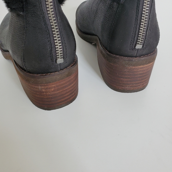 Lucky Brand Black Leather Tarina Ankle Boots Size 8.5 - Picture 8 of 12